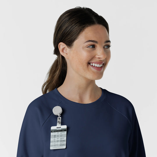 Wink Scrubs Women's Pullover Sweatshirt Navy | scrub-supply.com