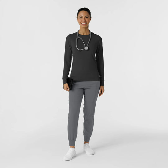 Wink Scrubs Women's Essential Layer Long Sleeve Black | scrub-supply.com