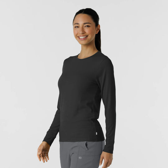 Wink Scrubs Women's Essential Layer Long Sleeve Black | scrub-supply.com