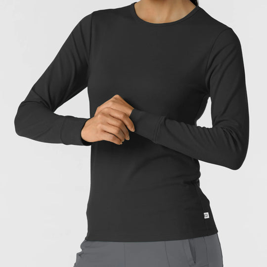 Wink Scrubs Women's Essential Layer Long Sleeve Black | scrub-supply.com