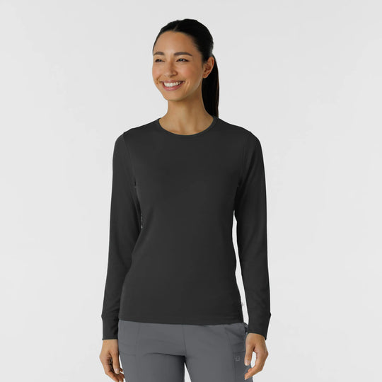 Wink Scrubs Women's Essential Layer Long Sleeve Black | scrub-supply.com