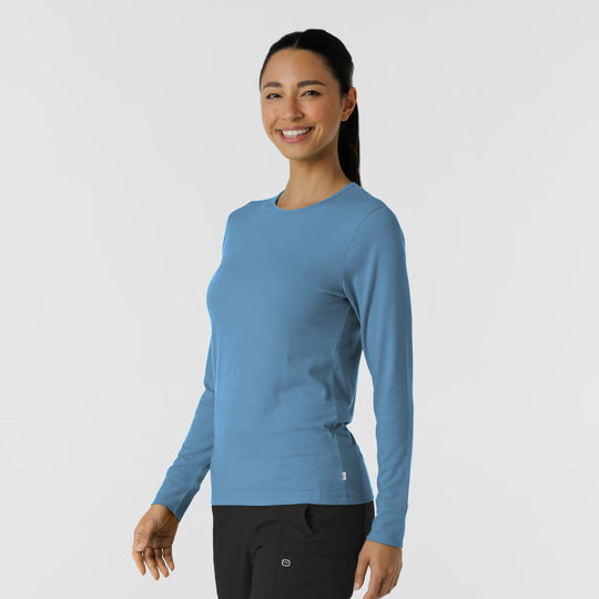 Wink Scrubs Women's Essential Layer Long Sleeve Pacific Blue | scrub-supply.com