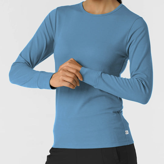 Wink Scrubs Women's Essential Layer Long Sleeve Pacific Blue | scrub-supply.com