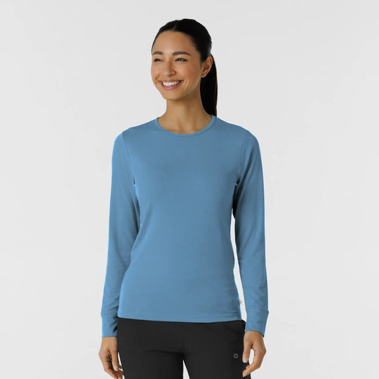 Wink Scrubs Women's Essential Layer Long Sleeve Pacific Blue | scrub-supply.com