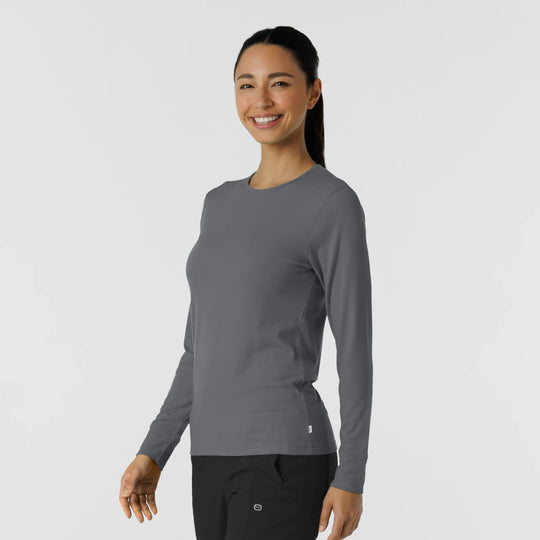 Wink Scrubs Women's Essential Layer Long Sleeve Pewter | scrub-supply.com