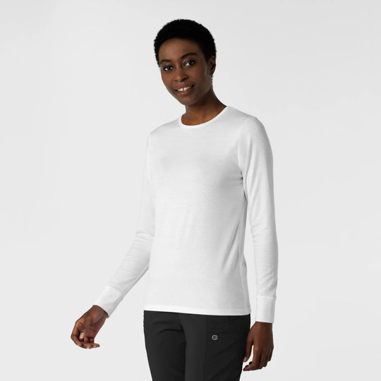 Wink Scrubs Women's Essential Layer Long Sleeve White | scrub-supply.com