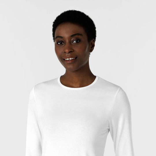 Wink Scrubs Women's Essential Layer Long Sleeve White | scrub-supply.com