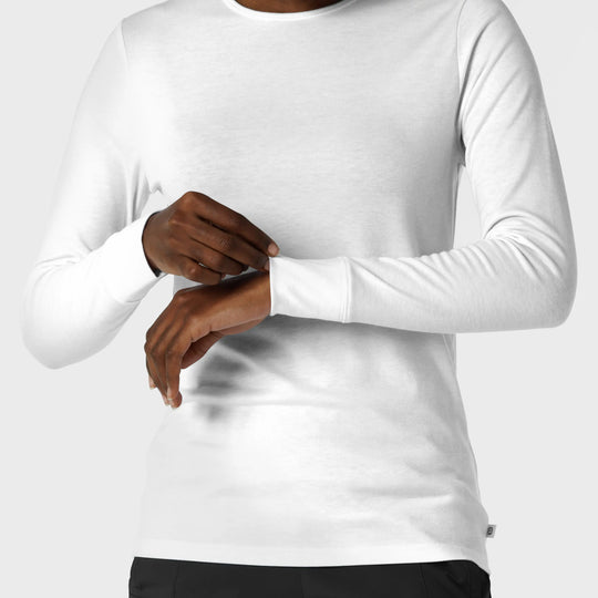 Wink Scrubs Women's Essential Layer Long Sleeve White | scrub-supply.com