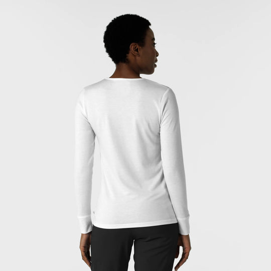 Wink Scrubs Women's Essential Layer Long Sleeve White | scrub-supply.com