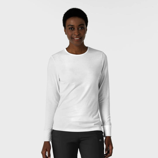 Wink Scrubs Women's Essential Layer Long Sleeve White | scrub-supply.com