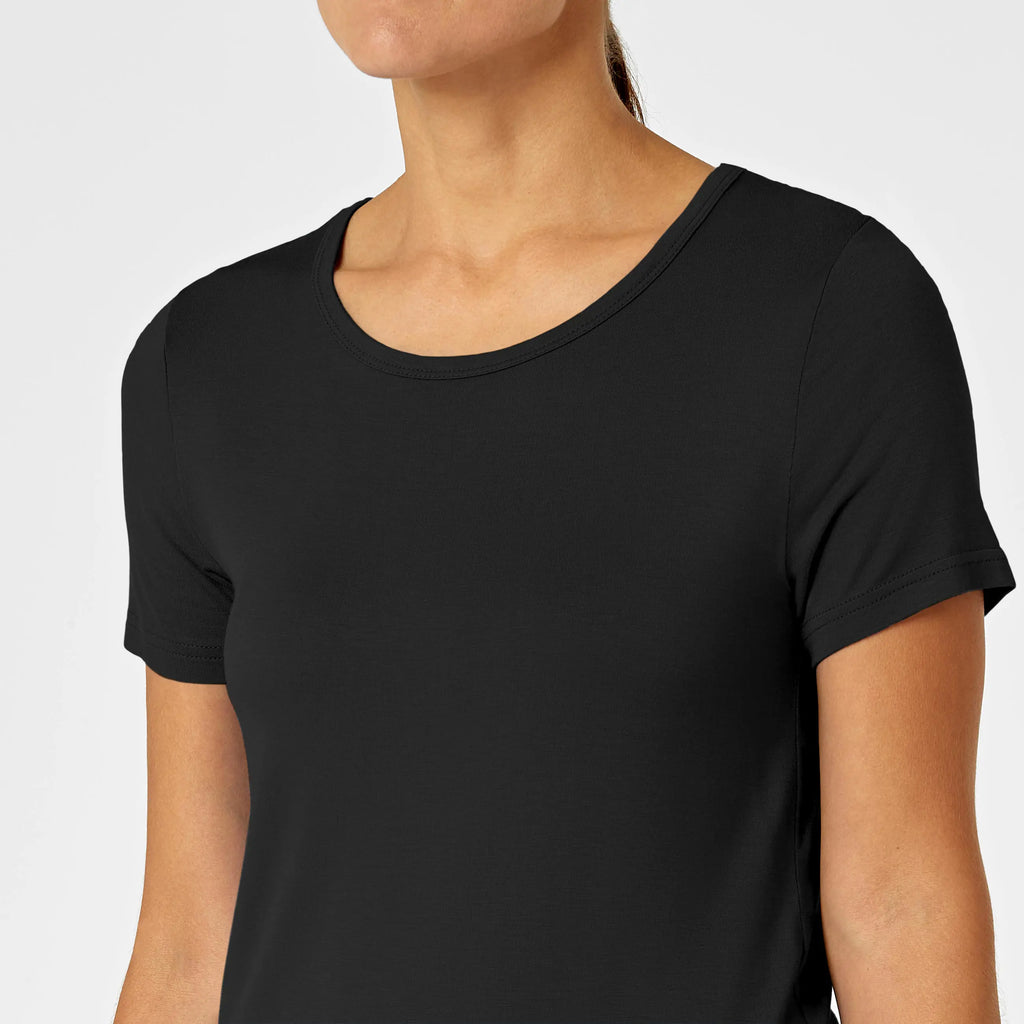 Wink Scrubs Women's Silky Knit Short Sleeve Tee Black | scrub-supply.com