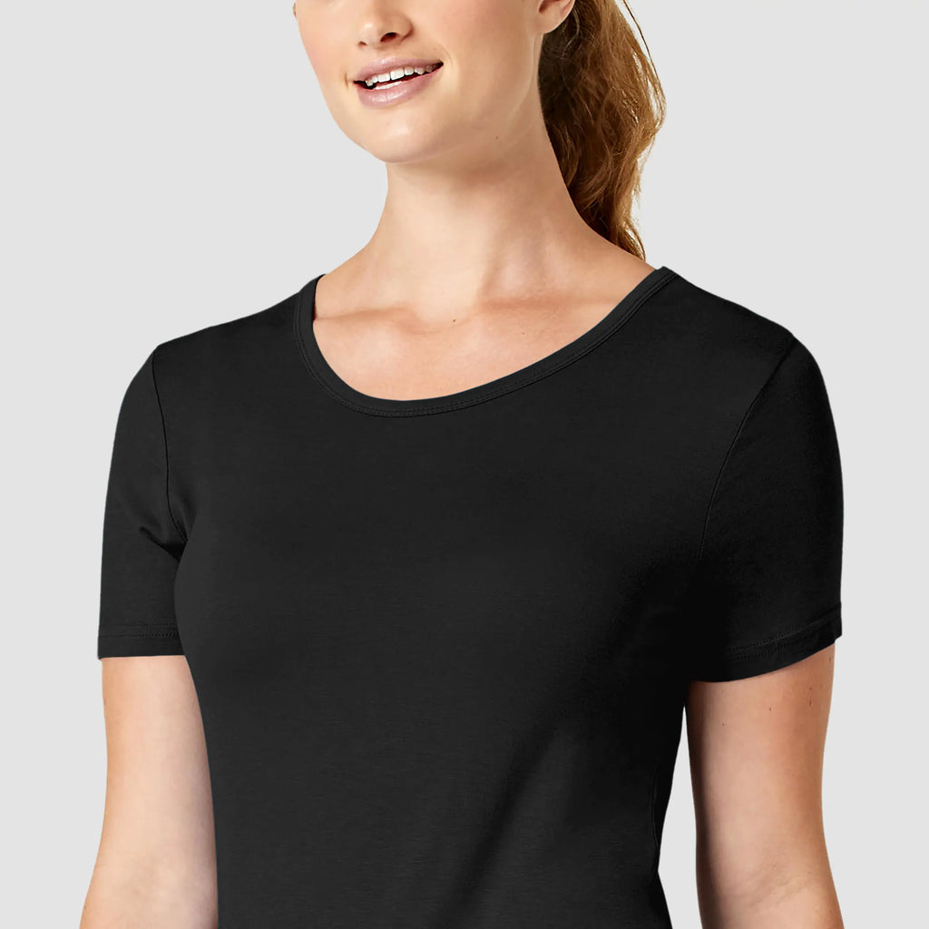 Wink Scrubs Women's Silky Knit Short Sleeve Tee Black | scrub-supply.com