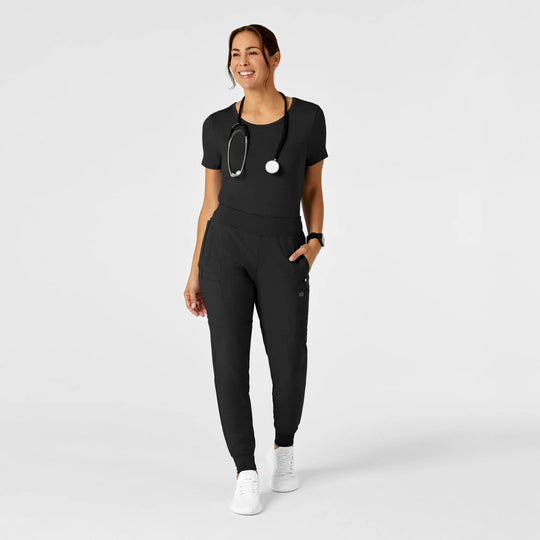 Wink Scrubs Women's Silky Knit Short Sleeve Tee Black | scrub-supply.com