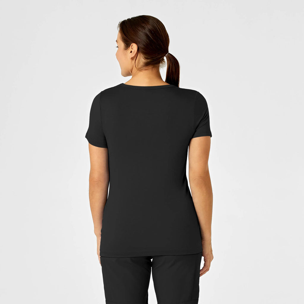 Wink Scrubs Women's Silky Knit Short Sleeve Tee Black | scrub-supply.com