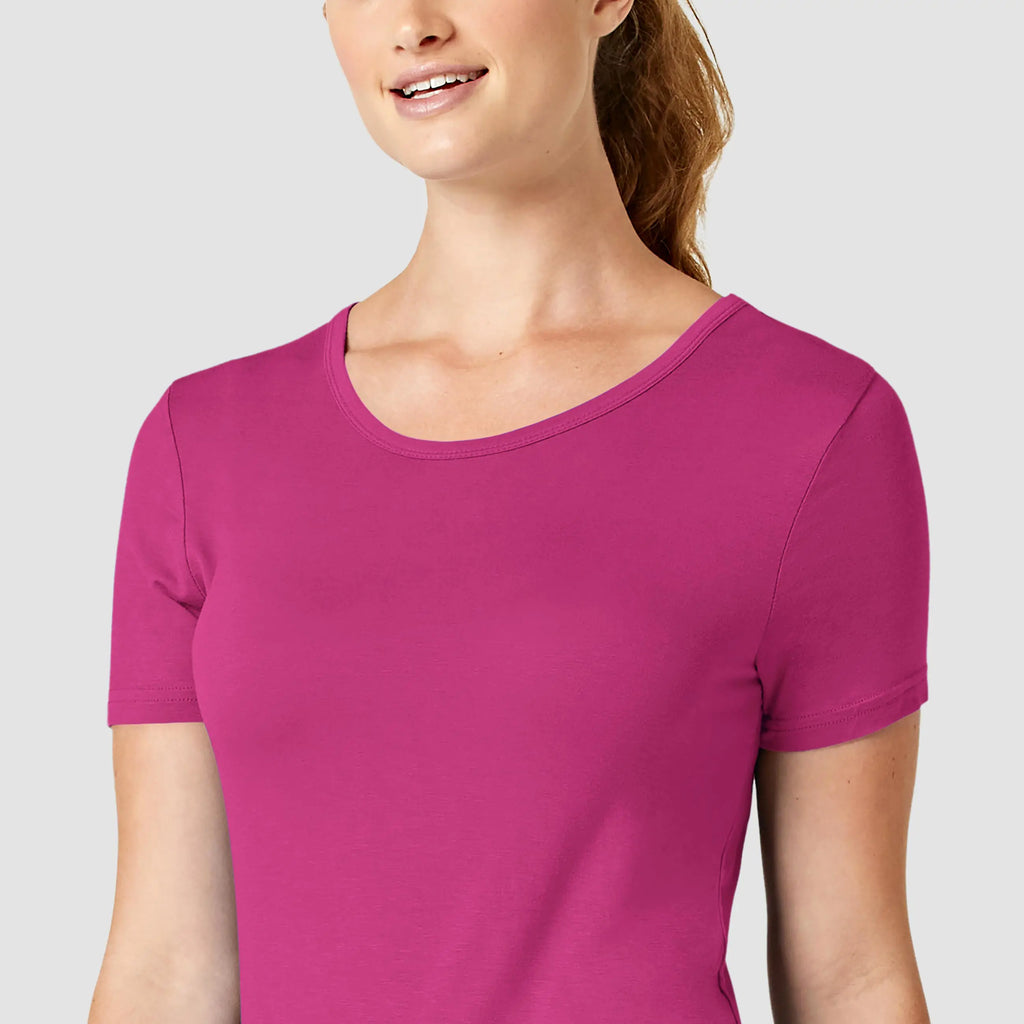 Wink Scrubs Women's Silky Knit Short Sleeve Tee Hot Pink | scrub-supply.com