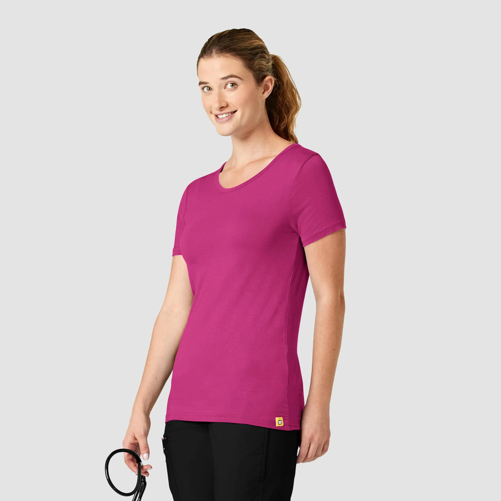 Wink Scrubs Women's Silky Knit Short Sleeve Tee Hot Pink | scrub-supply.com