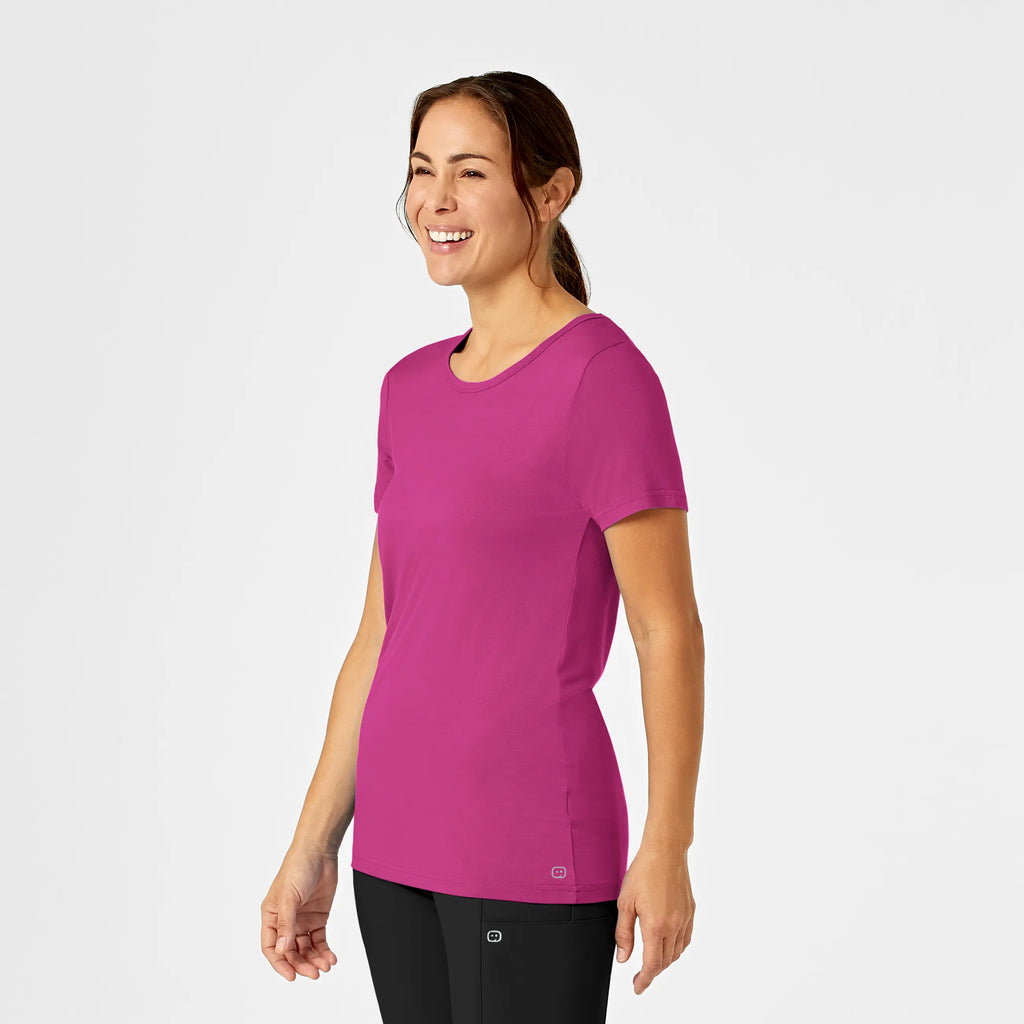 Wink Scrubs Women's Silky Knit Short Sleeve Tee Hot Pink | scrub-supply.com