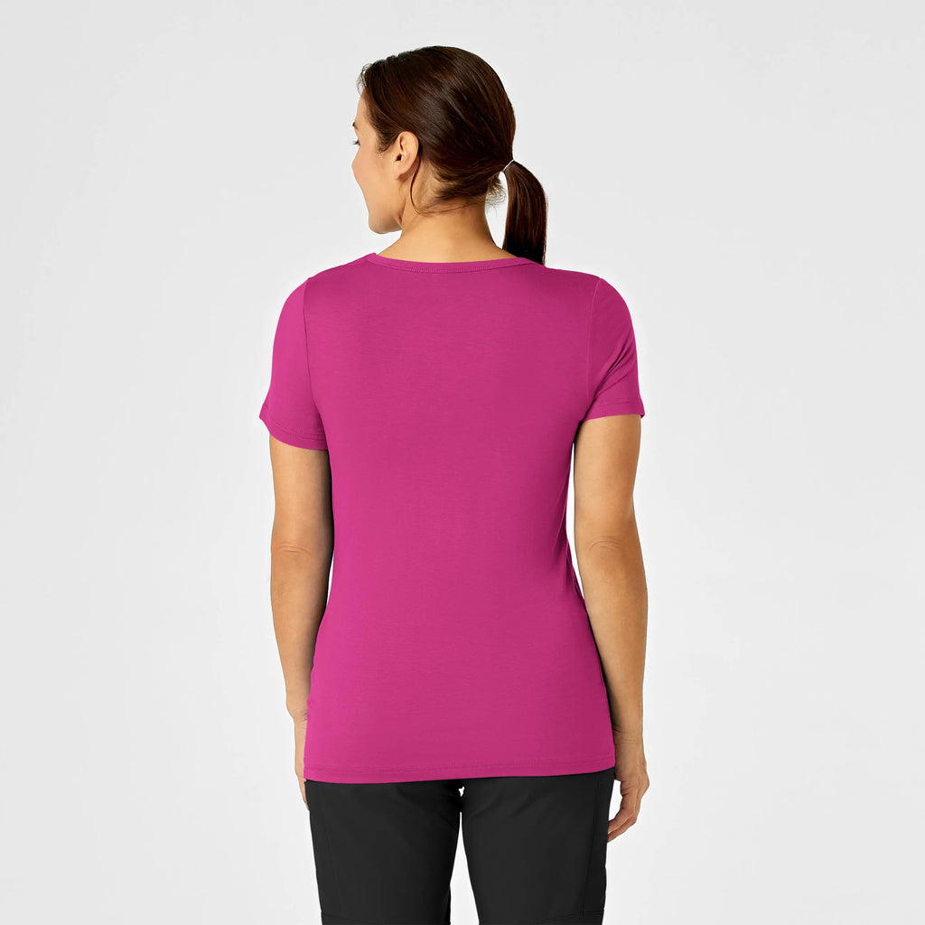 Wink Scrubs Women's Silky Knit Short Sleeve Tee Hot Pink | scrub-supply.com