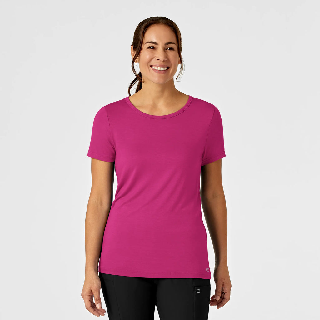 Wink Scrubs Women's Silky Knit Short Sleeve Tee Hot Pink | scrub-supply.com