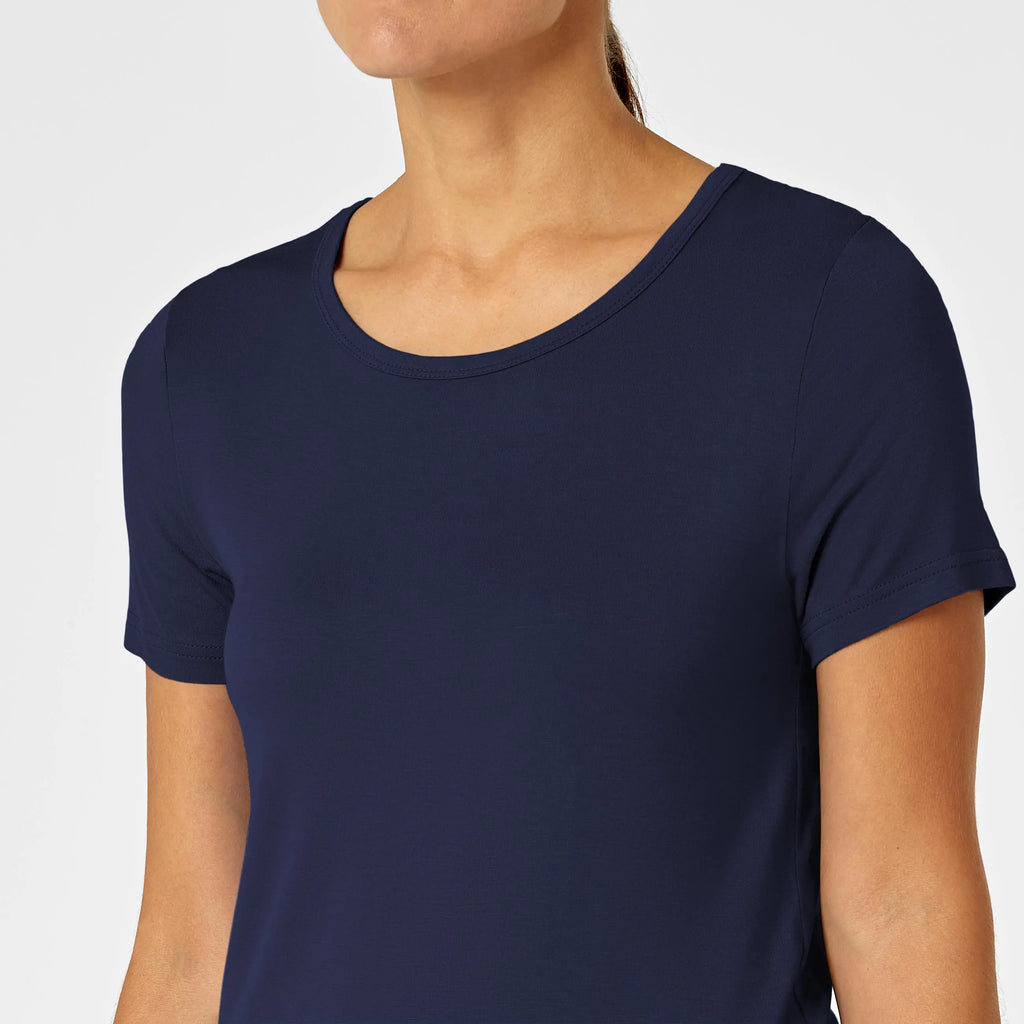 Wink Scrubs Women's Silky Knit Short Sleeve Tee Navy | scrub-supply.com