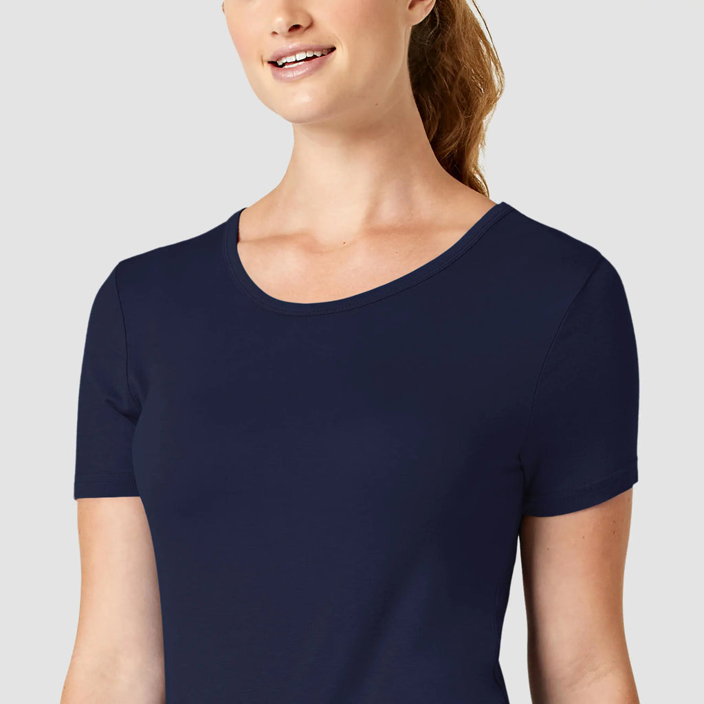 Wink Scrubs Women's Silky Knit Short Sleeve Tee Navy | scrub-supply.com