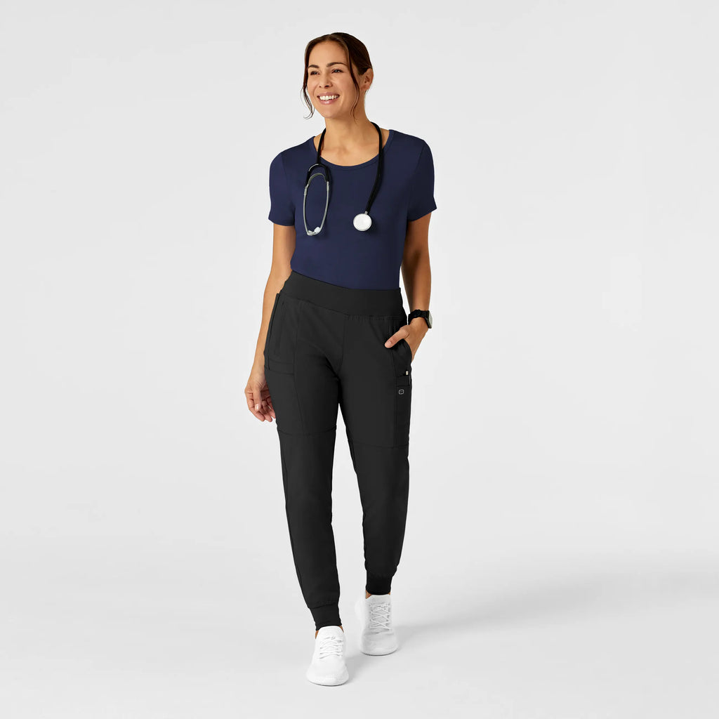 Wink Scrubs Women's Silky Knit Short Sleeve Tee Navy | scrub-supply.com