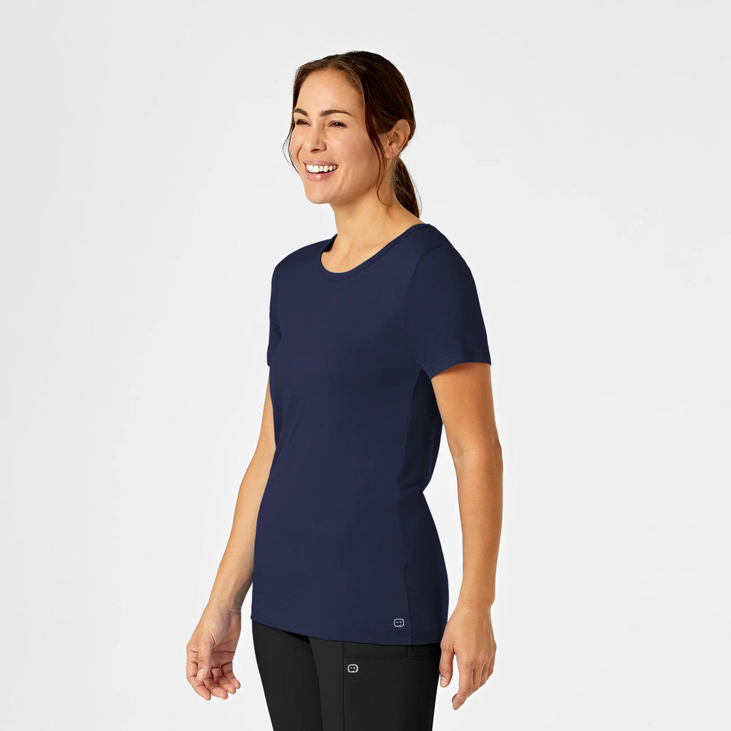 Wink Scrubs Women's Silky Knit Short Sleeve Tee Navy | scrub-supply.com