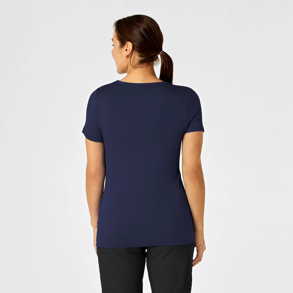 Wink Scrubs Women's Silky Knit Short Sleeve Tee Navy | scrub-supply.com