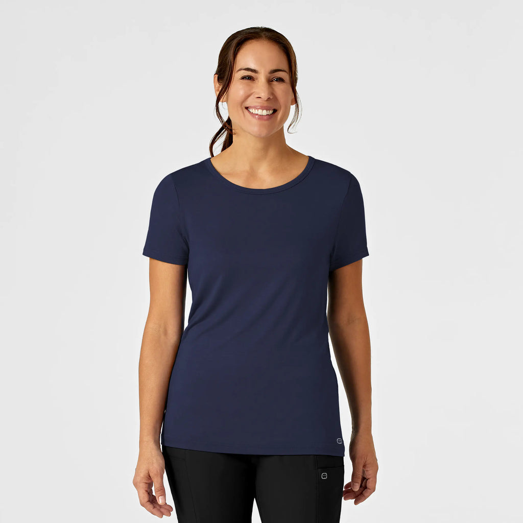 Wink Scrubs Women's Silky Knit Short Sleeve Tee Navy | scrub-supply.com