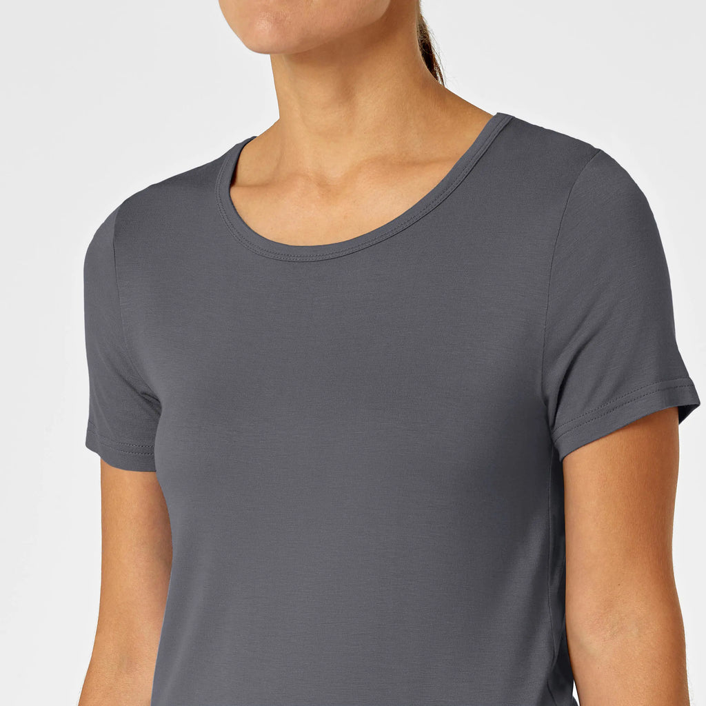 Wink Scrubs Women's Silky Knit Short Sleeve Tee Pewter | scrub-supply.com