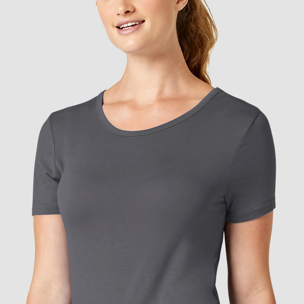 Wink Scrubs Women's Silky Knit Short Sleeve Tee Pewter | scrub-supply.com