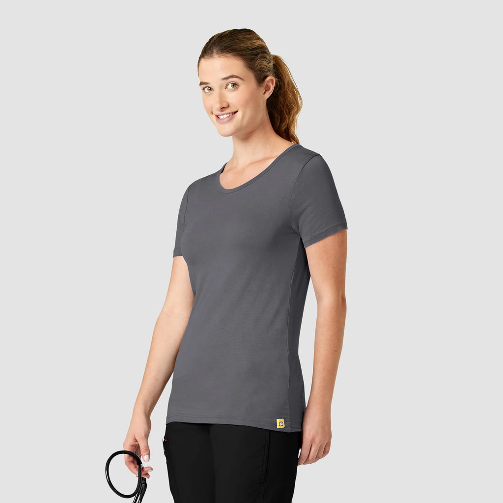 Wink Scrubs Women's Silky Knit Short Sleeve Tee Pewter | scrub-supply.com