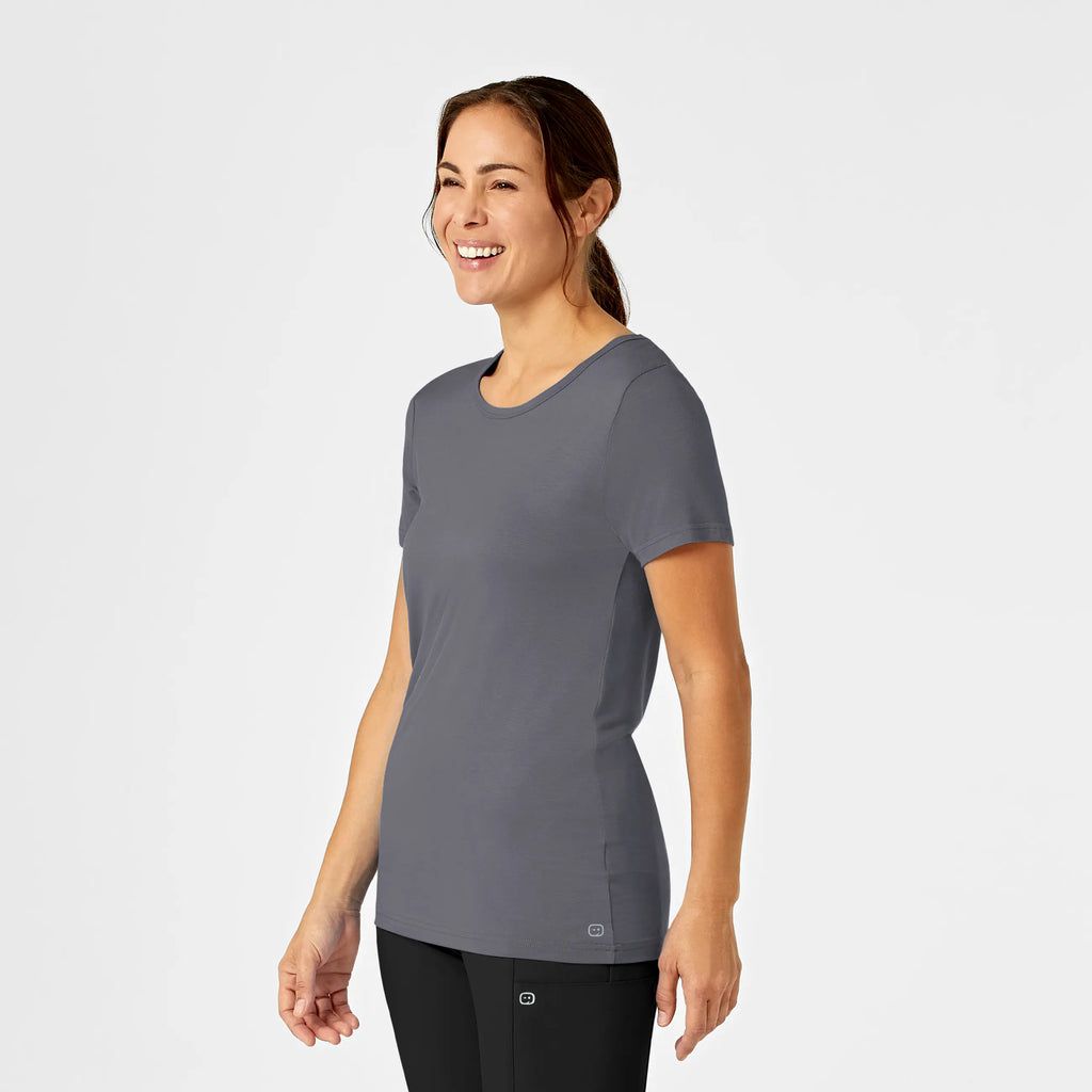 Wink Scrubs Women's Silky Knit Short Sleeve Tee Pewter | scrub-supply.com