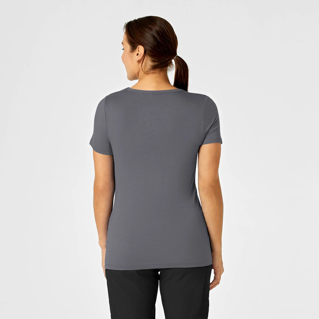 Wink Scrubs Women's Silky Knit Short Sleeve Tee Pewter | scrub-supply.com