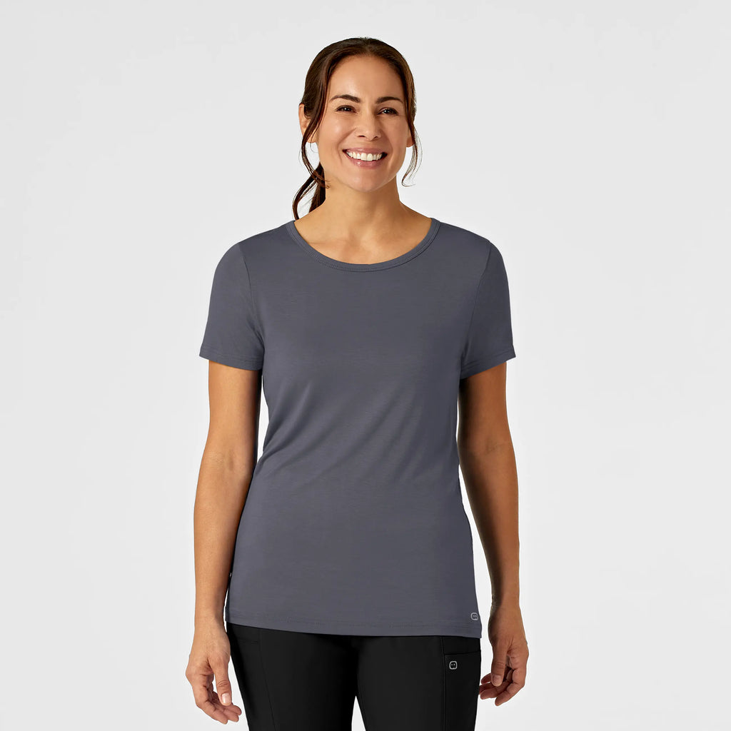 Wink Scrubs Women's Silky Knit Short Sleeve Tee Pewter | scrub-supply.com