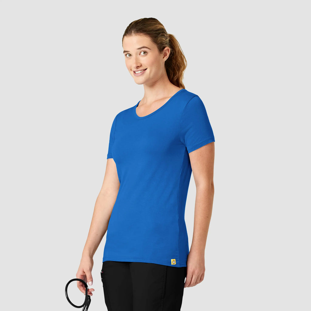 Wink Scrubs Women's Silky Knit Short Sleeve Tee Royal Blue | scrub-supply.com