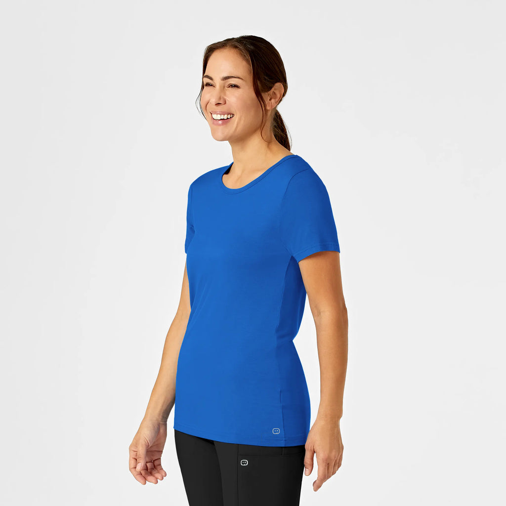 Wink Scrubs Women's Silky Knit Short Sleeve Tee Royal Blue | scrub-supply.com