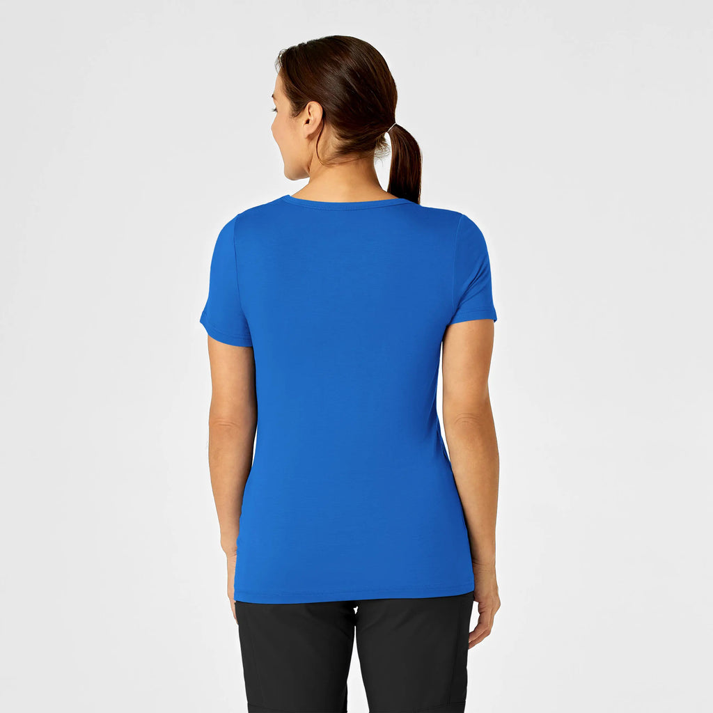 Wink Scrubs Women's Silky Knit Short Sleeve Tee Royal Blue | scrub-supply.com