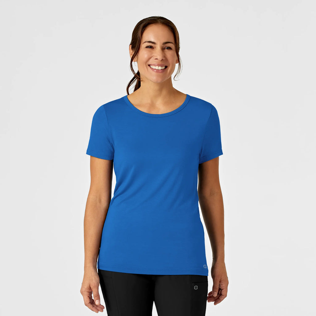 Wink Scrubs Women's Silky Knit Short Sleeve Tee Royal Blue | scrub-supply.com