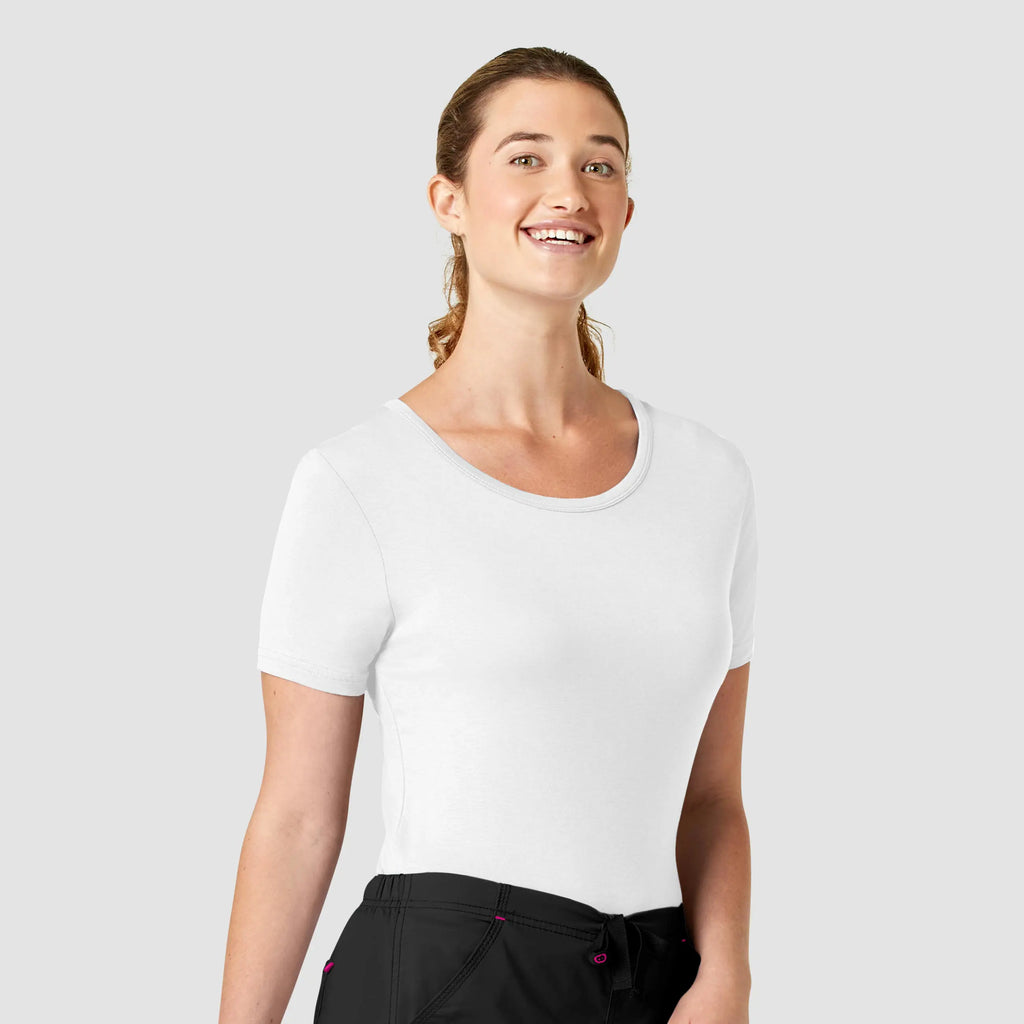 Wink Scrubs Women's Silky Knit Short Sleeve Tee White | scrub-supply.com