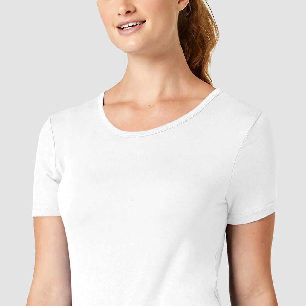 Wink Scrubs Women's Silky Knit Short Sleeve Tee White | scrub-supply.com