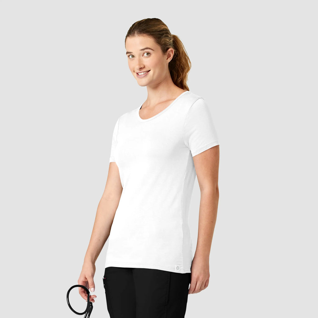 Wink Scrubs Women's Silky Knit Short Sleeve Tee White | scrub-supply.com