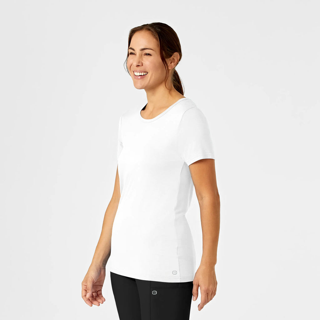 Wink Scrubs Women's Silky Knit Short Sleeve Tee White | scrub-supply.com