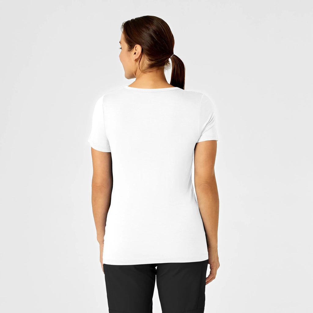 Wink Scrubs Women's Silky Knit Short Sleeve Tee White | scrub-supply.com