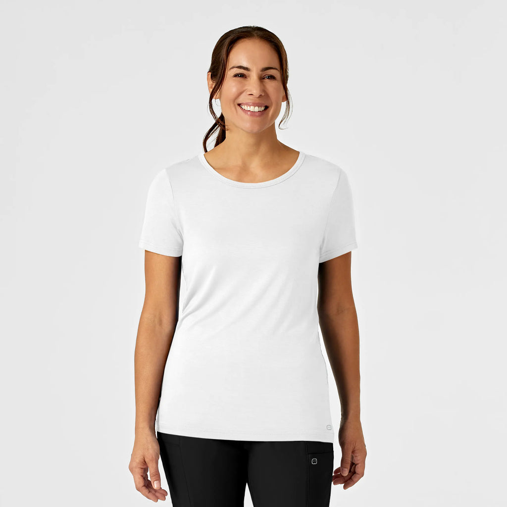 Wink Scrubs Women's Silky Knit Short Sleeve Tee White | scrub-supply.com