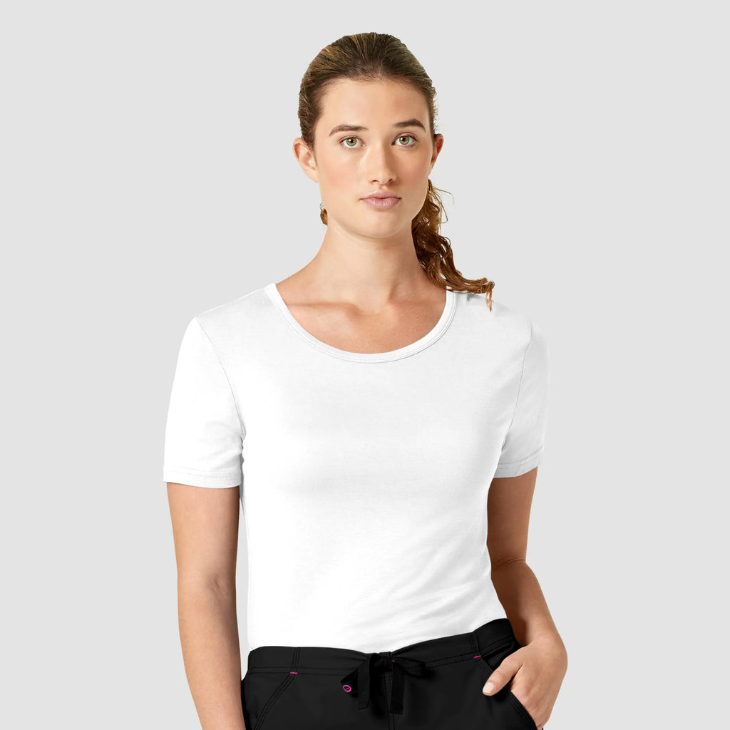 Wink Scrubs Women's Silky Knit Short Sleeve Tee White | scrub-supply.com