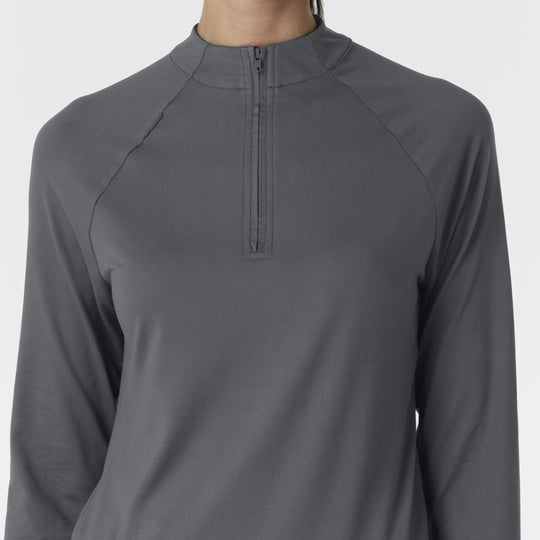 Wink Scrubs Women's Watch Window Quarter Zip Scrub Top Pewter | scrub-supply.com