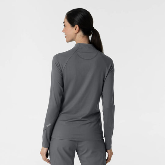 Wink Scrubs Women's Watch Window Quarter Zip Scrub Top Pewter | scrub-supply.com