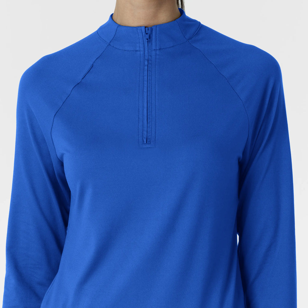 Wink Scrubs Women's Watch Window Quarter Zip Scrub Top Royal Blue | scrub-supply.com