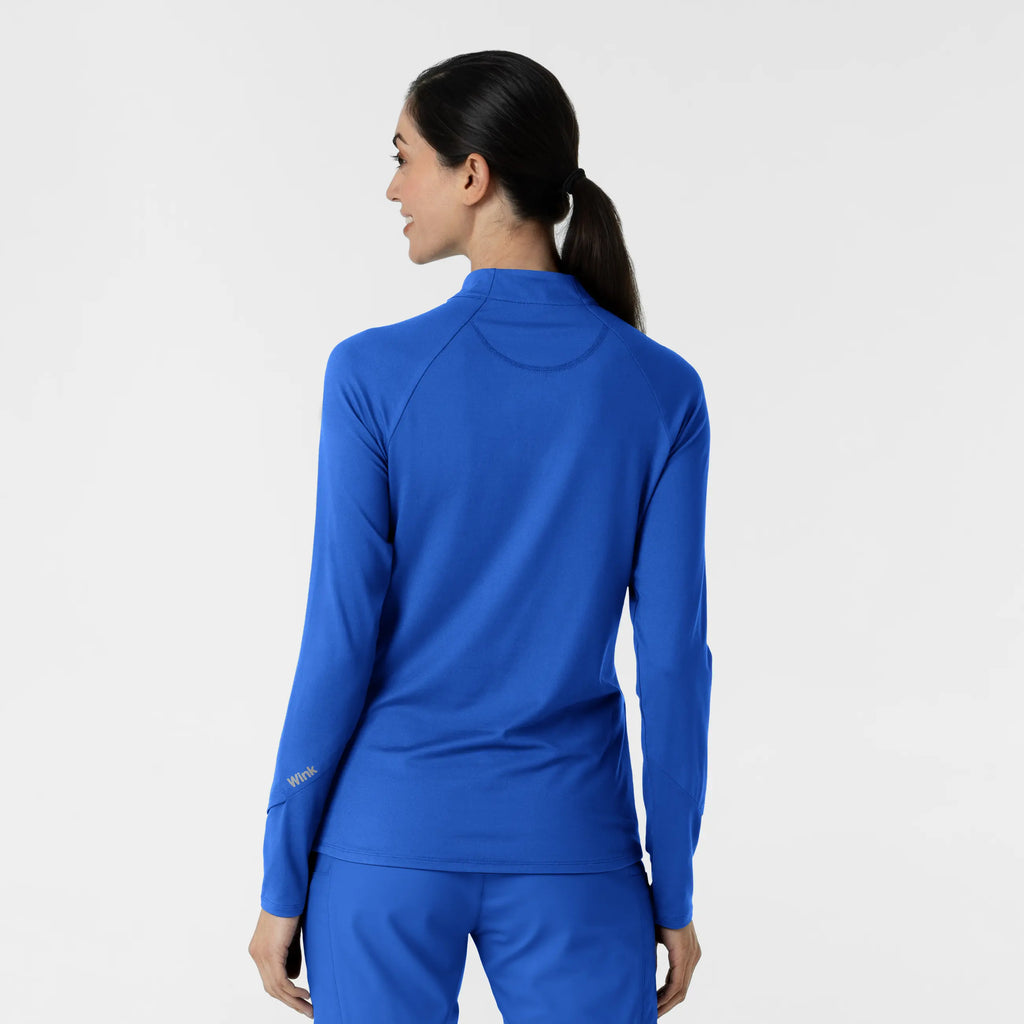 Wink Scrubs Women's Watch Window Quarter Zip Scrub Top Royal Blue | scrub-supply.com